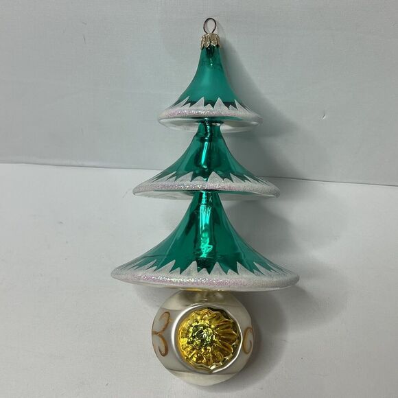 Christopher Radko Graceful Evergreen Tree Green Reflector ornament - Picture 1 of 7